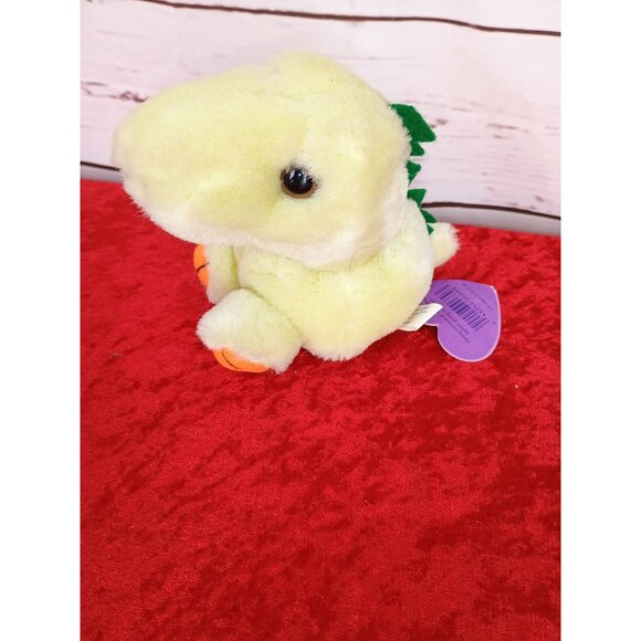 Dinky the Yellow Dinosaur Puffkins by Swibco Stuffed Plush Toy - Picture 2 of 6